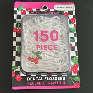 Betsey Johnson White Dental Flossers with red Cherry Accents